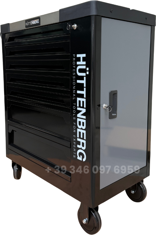 Hüttenberg Workshop Trolley Pro 7 Drawers, 6 Full Side Storage Space