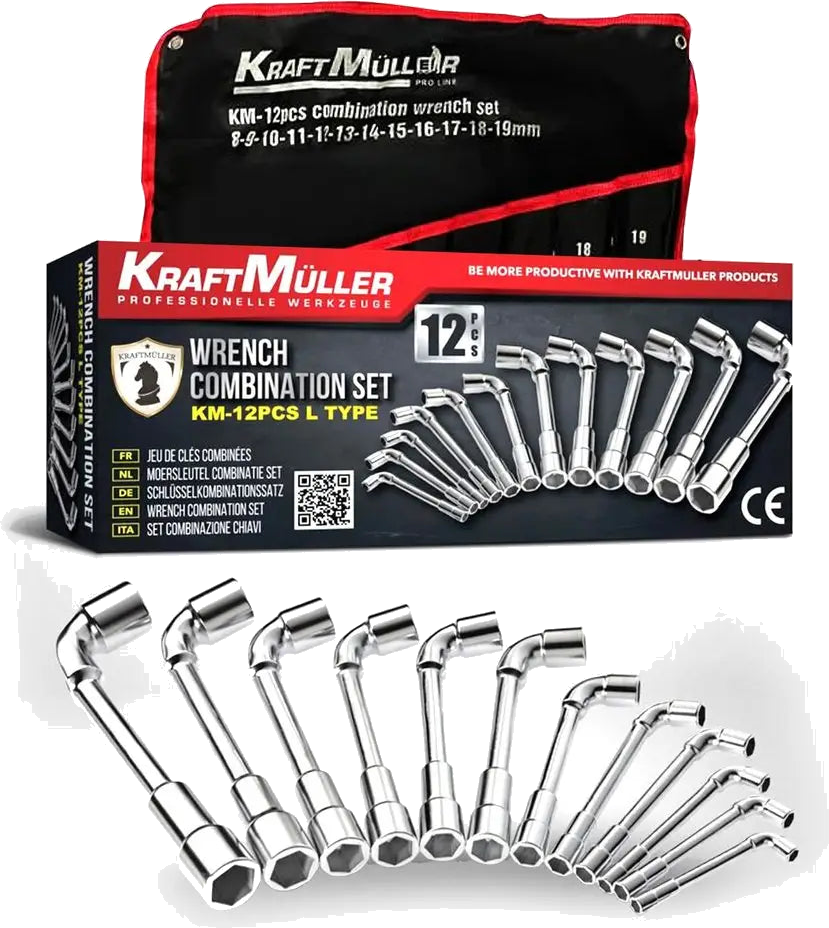 12 Piece 6 Sided Hex Socket Wrench Set