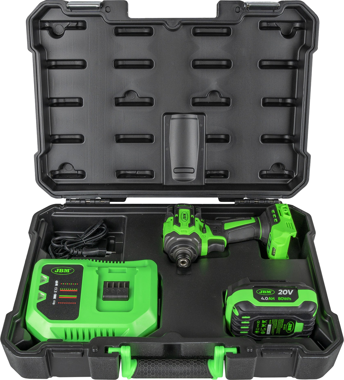 JBM Impact Screwdriver 1/4" 230Nm with Case, Set with Batteries