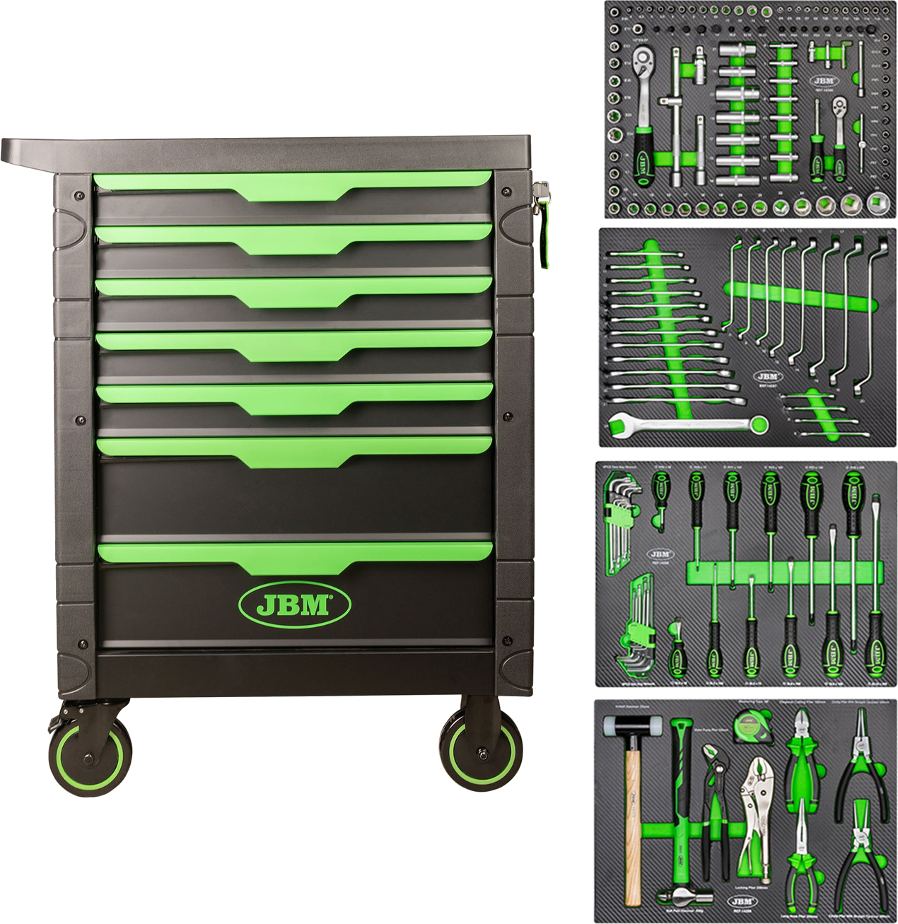 7-Drawer Tool Trolley with 172 Tools