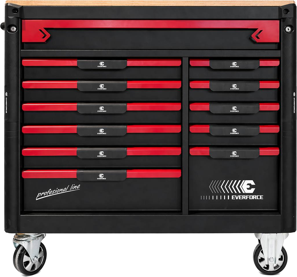 EVERFORCE 300-piece tool trolley - professional 12-drawer workshop cabinet